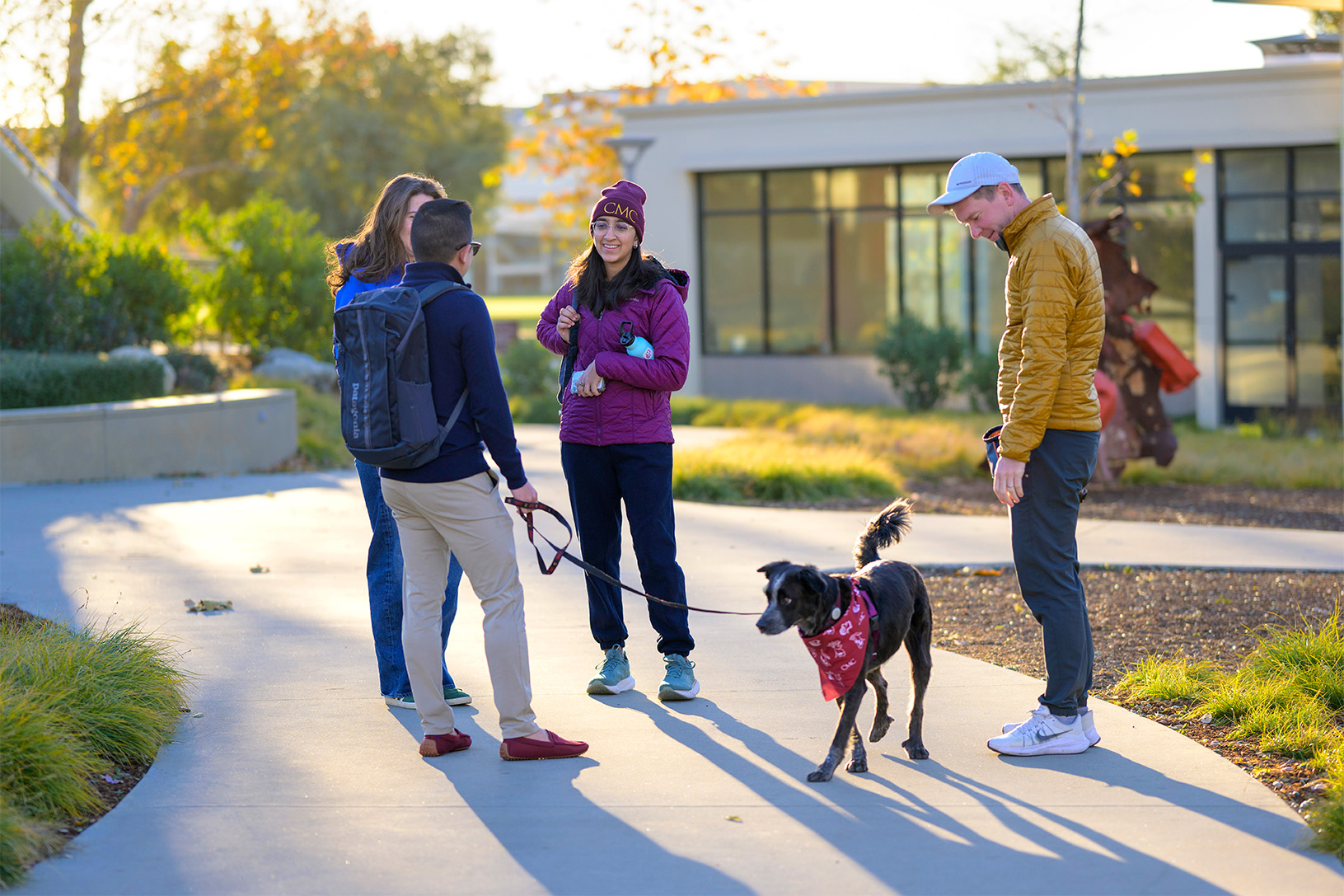 Jimmy Doan with his family speaking with students on campus.