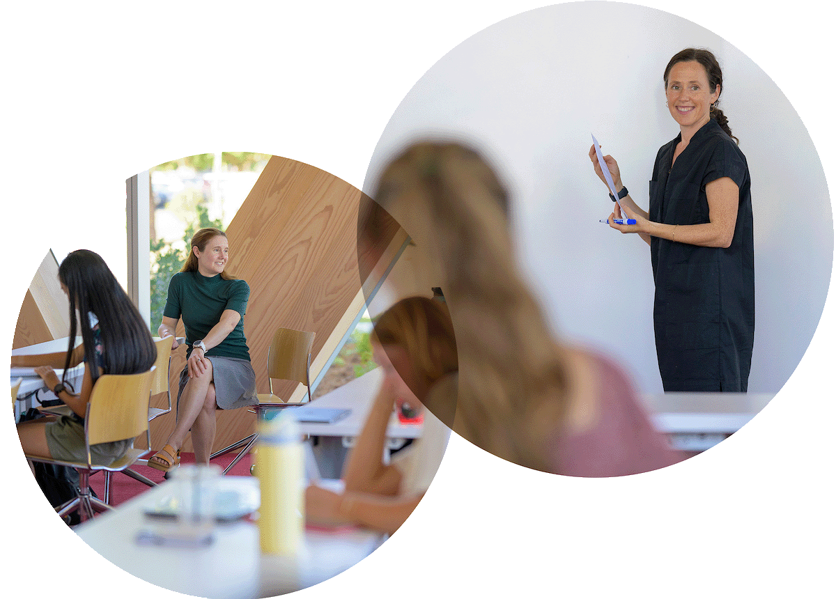 Collage of Professors Branwen Williams (left) and Lily Geismer in class.