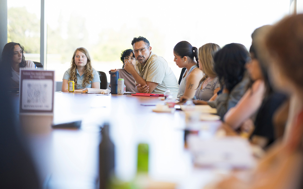 Professor Nicholas Buccola leads a Saturday Salon.