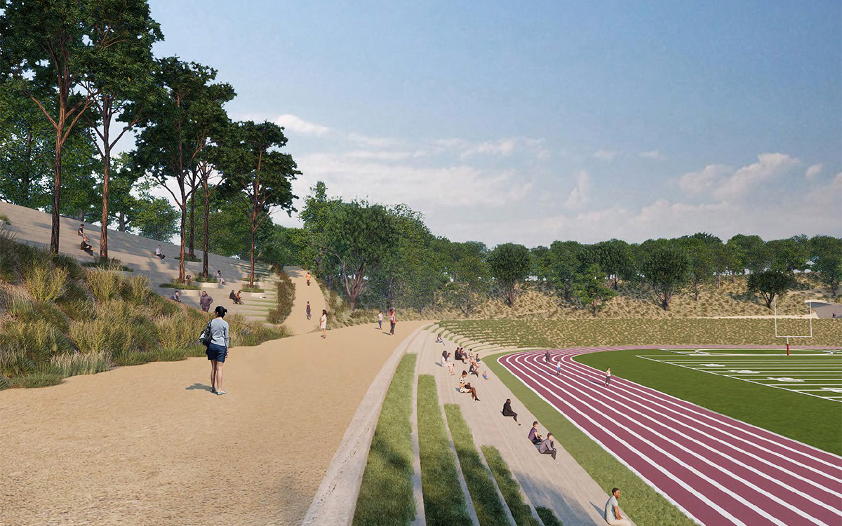 Render of the Roberts Campus Sports Bowl trail.