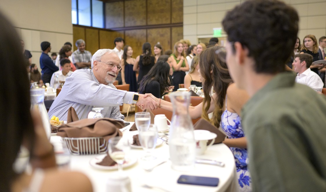 Alan Fenning ’72, Chair of the Mgrublian Center Advisory Board joined CMC students.