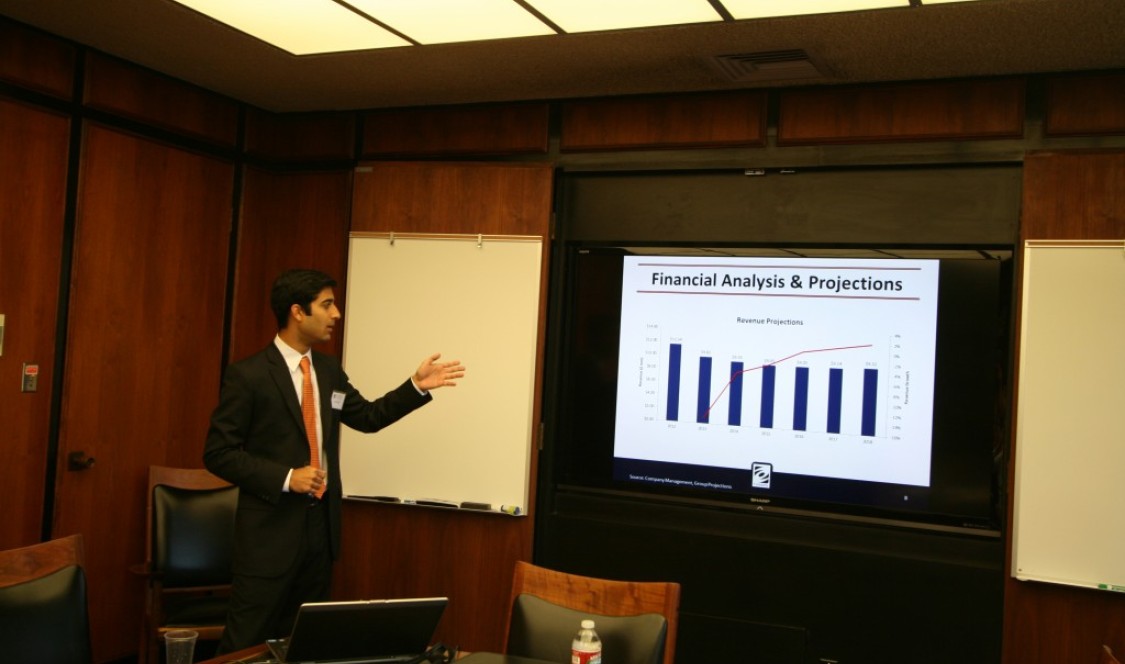 RDS student Ankit Sud presents during the inaugural RDS Pitch Day.