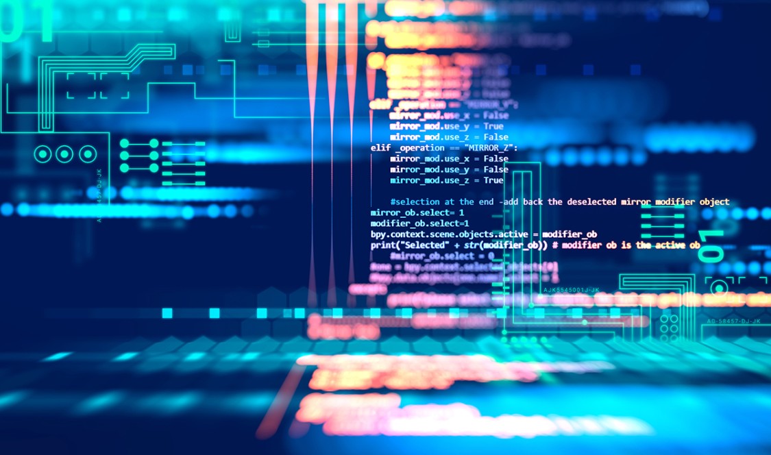 Futuristic graphic illustration of Python code