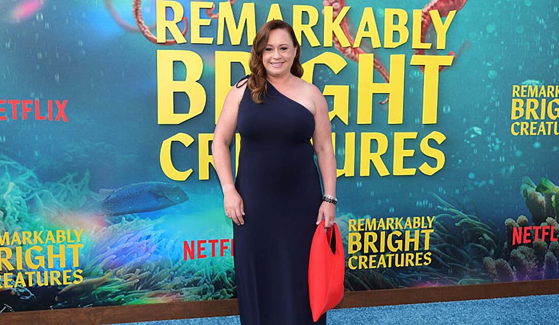 Shelby Van Pelt '02 at premiere of Remarkably Bright Creature movie