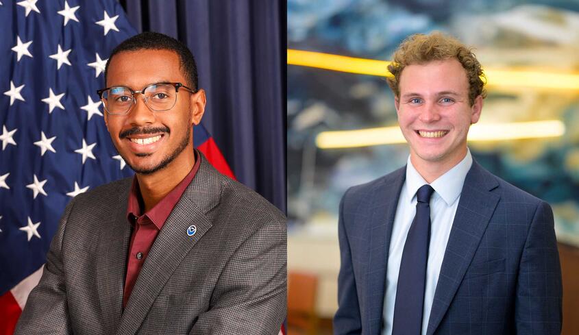 Photos of Chad McElroy ’26 and Jacob Smagula ’26
