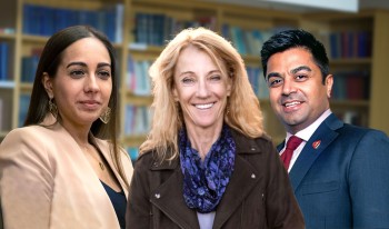 The new Rose Institute board members: Jacinth Sohi ’11 (left), Sue O'Bannon ’84 (center), and Ashwin Navin ’99.