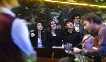 Ath revives Singing Party to honor Professor Ward Elliott.