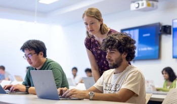 Prof. Sarah Cannon working with students