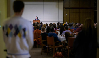 Ath speaker at podium
