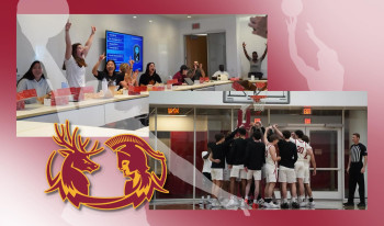 CMS women's and men's basketball teams collage