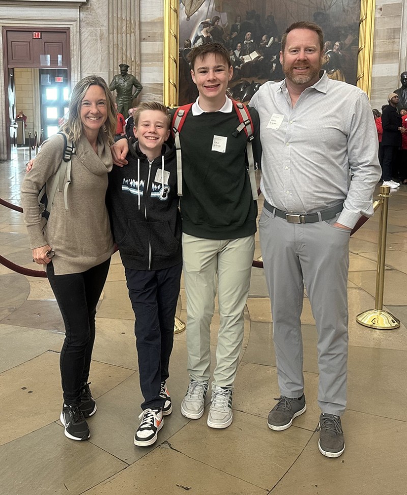 Josh Walter with his family.