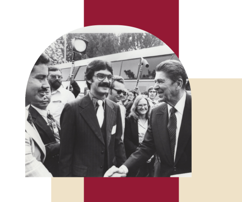 President Reagan meeting Rose Institute students.