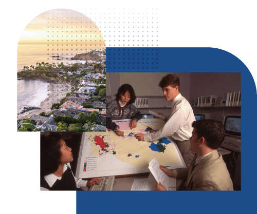 Rose Institute students conducting research on redistricting in California.