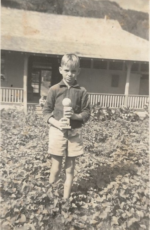 John Devereux ’57 as a child in front of home.