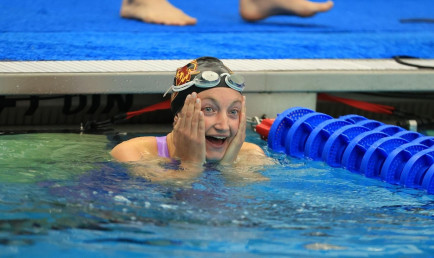 Augusta Lewis wins national title in Women's Swimming.