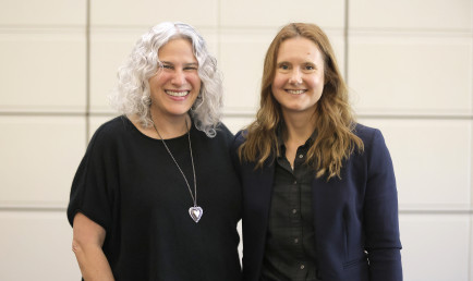 Heather Antecol, Vice President of Academic Affairs and Dean of the Faculty (pictured left), led the faculty installation ceremony for Professor Branwen Williams.