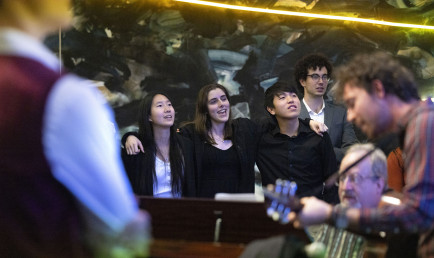 Ath revives Singing Party to honor Professor Ward Elliott.