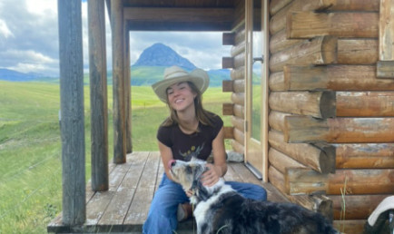 Claire on her family's farm.