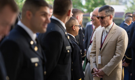 David Mgrublian at ROTC ceremony
