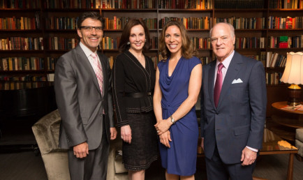 Claremont McKenna College President Hiram E. Chodosh; Marie-Josée Kravis, Chair of the Kravis Prize Selection Committee; Endeavor CEO and Co-founder Linda Rottenberg; and Henry R. Kravis ’67, CMC Trustee and Co-founder of Kohlberg Kravis Roberts &amp; Co