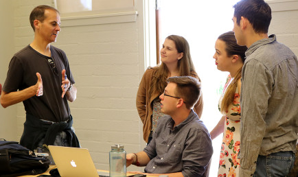 Dan Krauss and students in the classroom