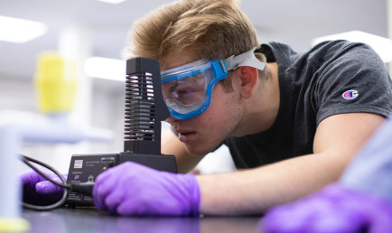Student in lab
