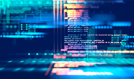 Futuristic graphic illustration of Python code