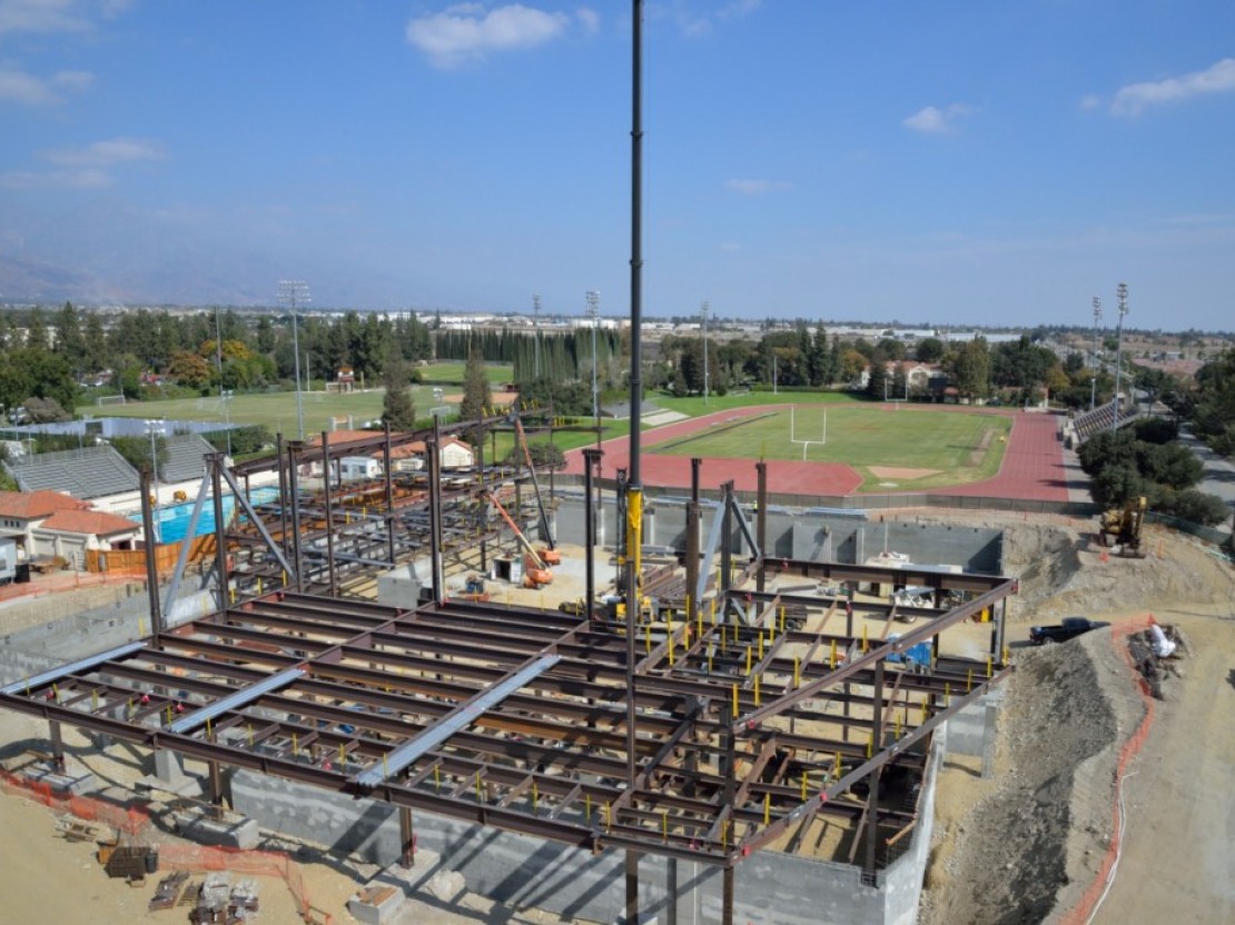 Work is continuing on Roberts Pavilion fitness and events center.